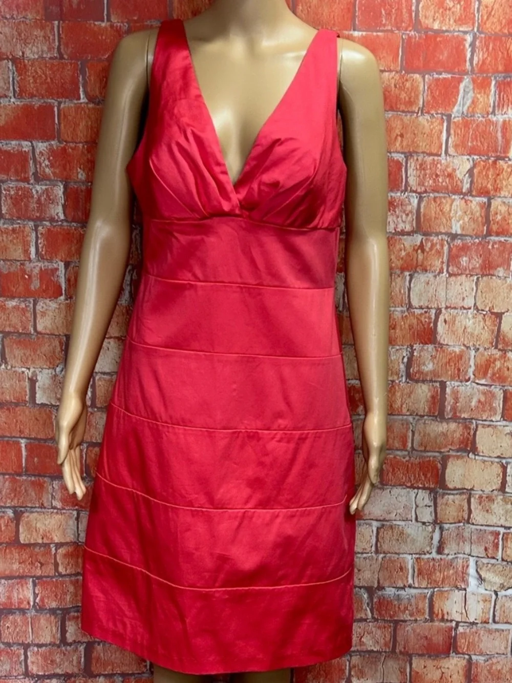 B. Smart Plus Size Coral V-Neck‎ Bandage Style Dress